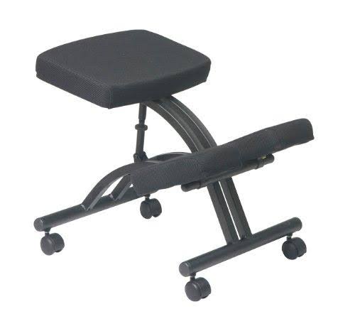 Ergonomically Designed Knee Chair with Casters, Memory Foam and Black Metal Base I461528