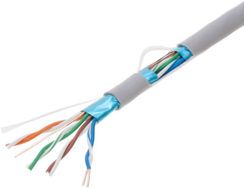 1000ft Cat5e Blue Solid 24AWG Shielded FTP Bulk Network Wire R8997