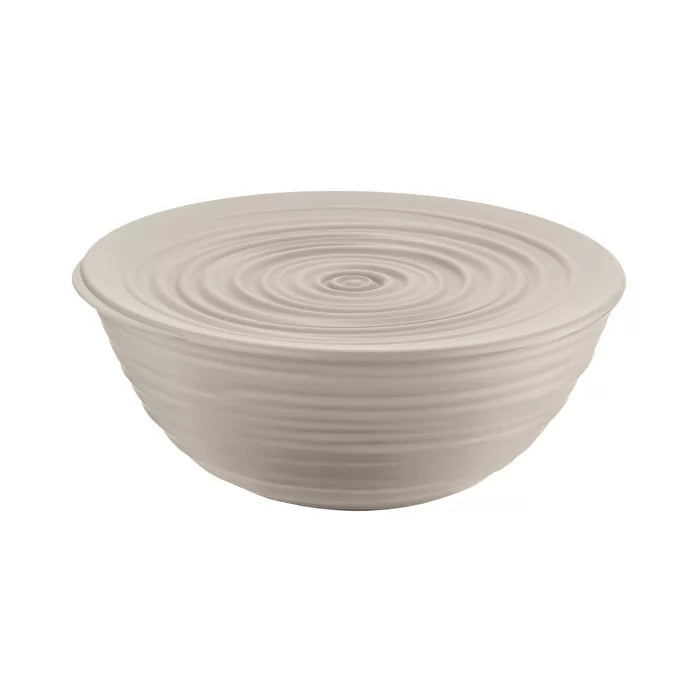 L Bowl With Lid Taupe P5101