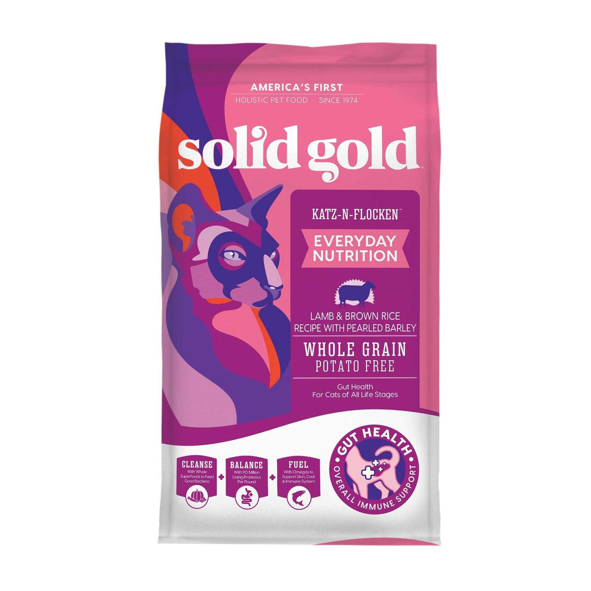 Solid Gold Katz-N-Flocken Lamb & Brown Rice Dry Cat Food R911328