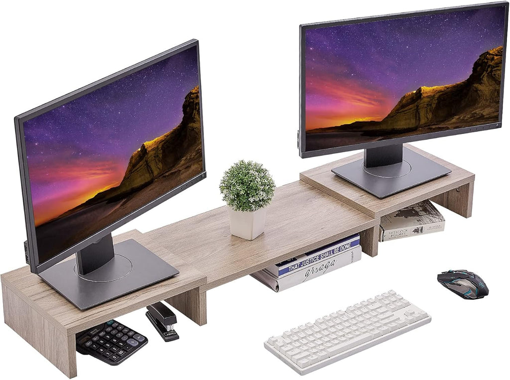 White Pack of 2 Monitor Stand Riser H52800