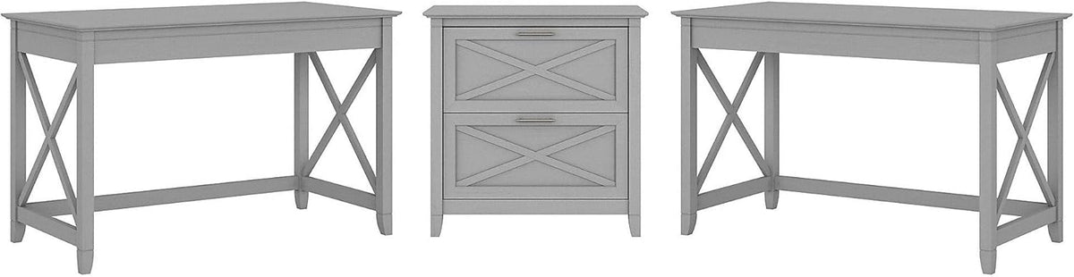 2 Person Desk Set with Lateral File Cabinet S159
