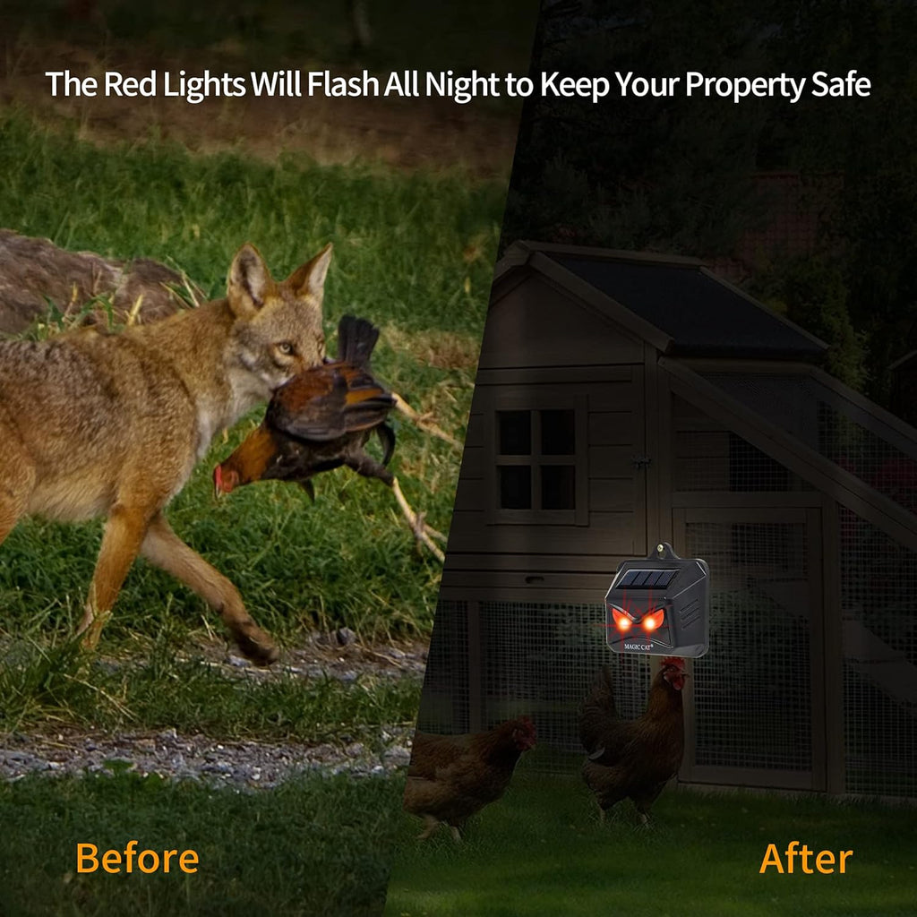 4 Pack Waterproof Solar Animal Repeller with Red LED Lights J452567