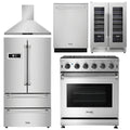 30 Propane Gas Range, Range Hood, Refrigerator, Dishwasher, Wine Cooler F607179