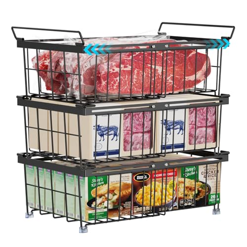 Black 2 Pack Expandable Freezer Organizer Bins N741286