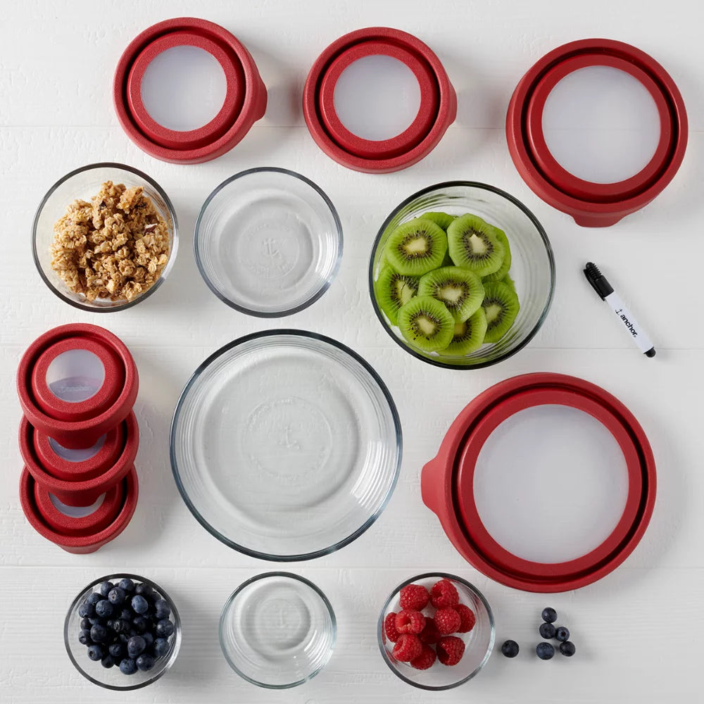 15 Piece Clear Glass Food Storage Containers Z121