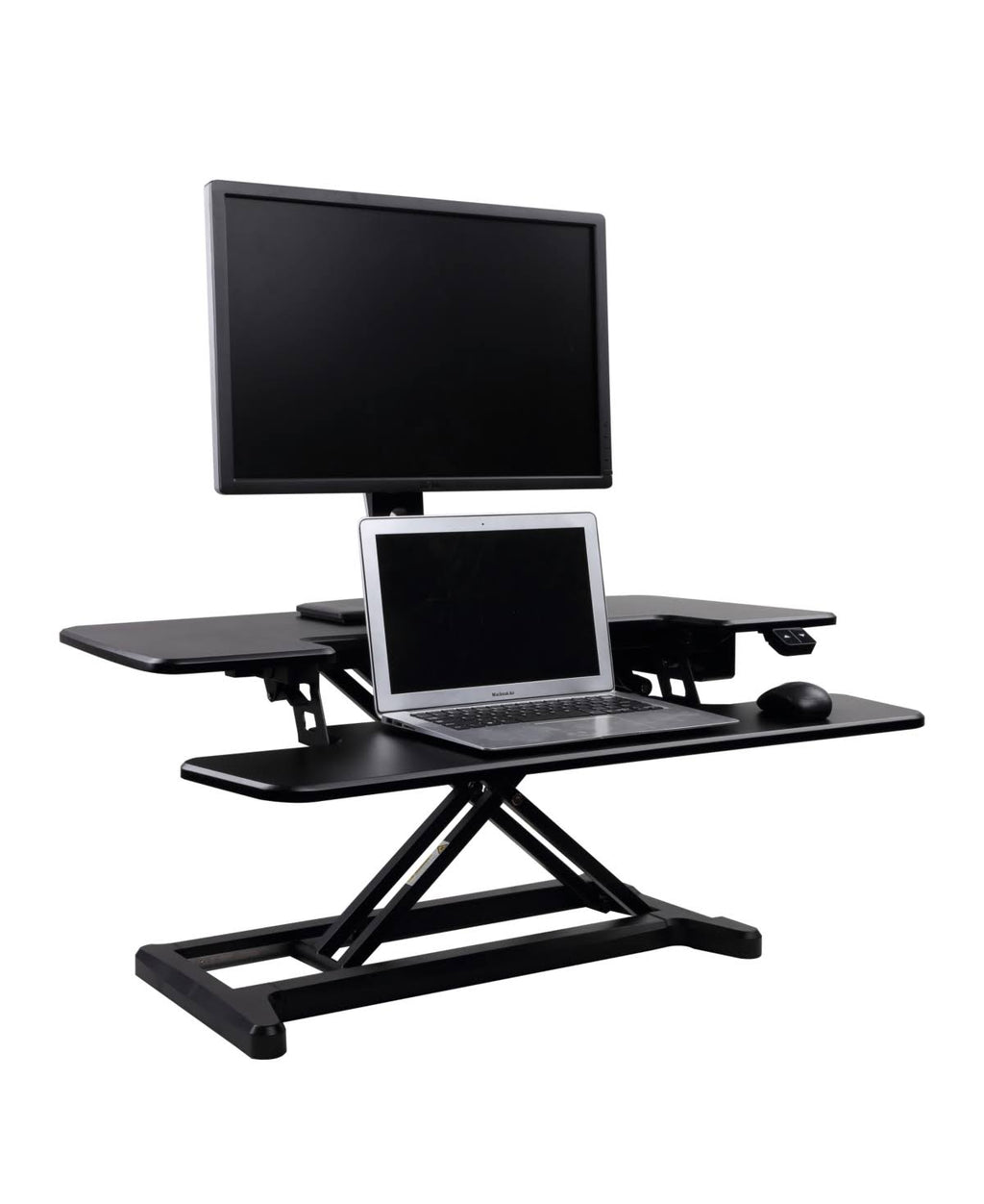 Black electric standing desk converter S352