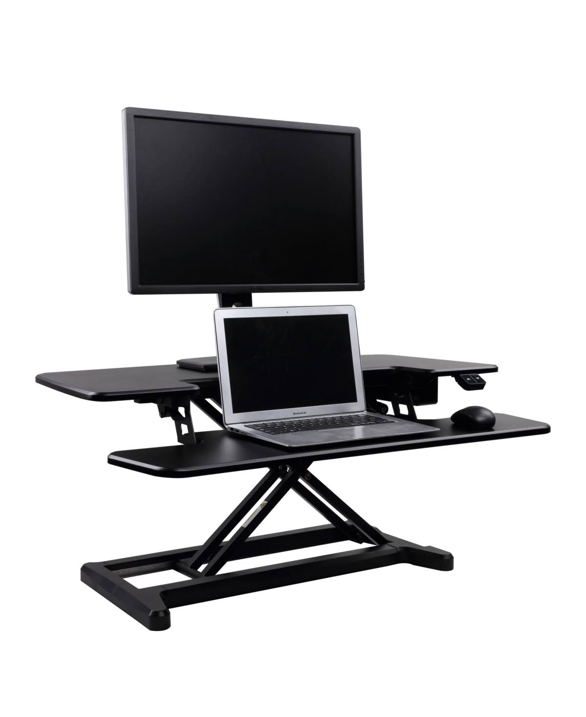 Black electric standing desk converter S352