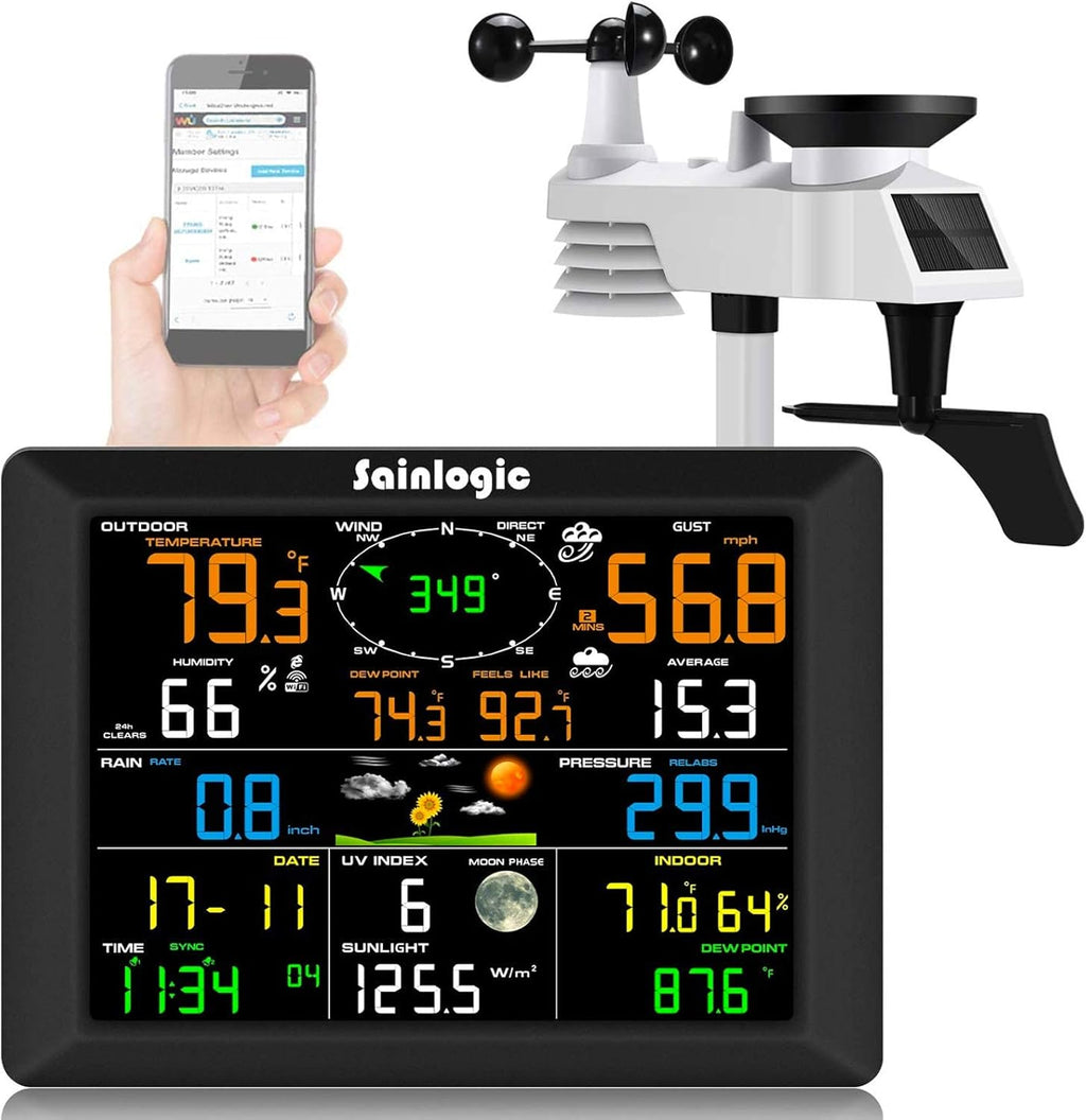 Black WiFi Weather Station with Outdoor Sensor M89597