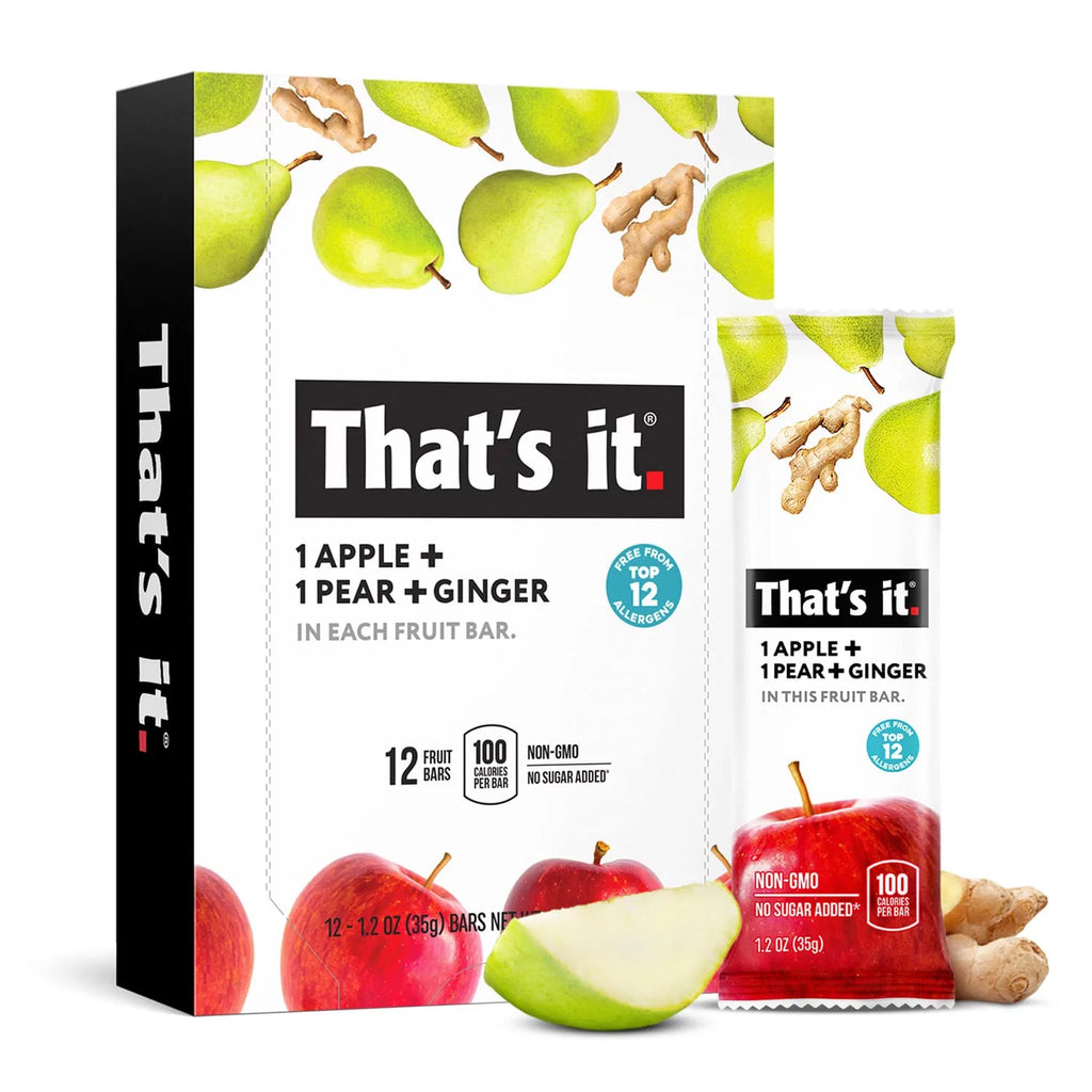 Apple Pear Ginger Fruit Bar 12 Pack A789