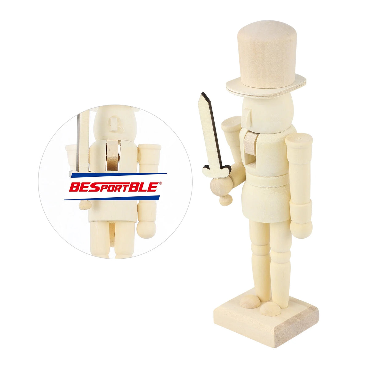 Unpainted Wooden Nutcracker Soldier Z190678