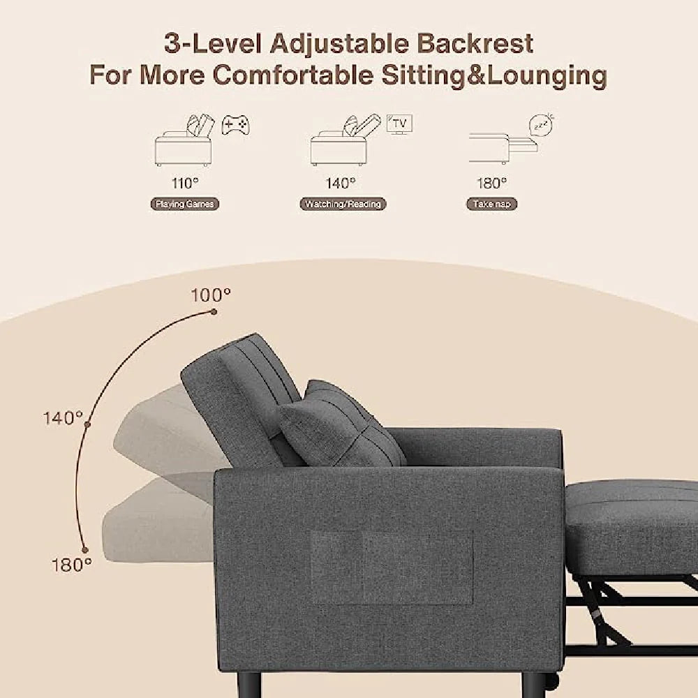 Light Gray Convertible Sofa Bed J958