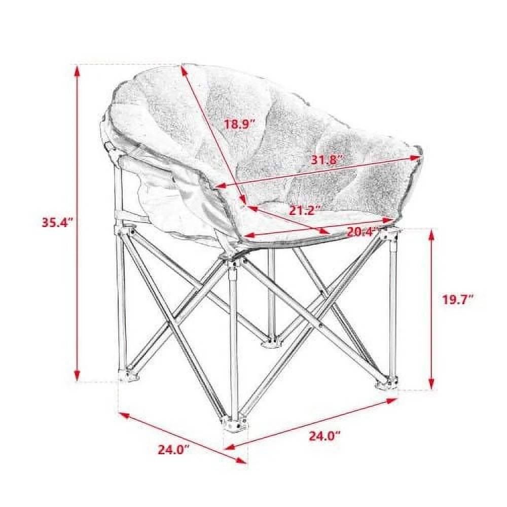 Soft Faux Fur Oversized Folding Saucer Chair P90262