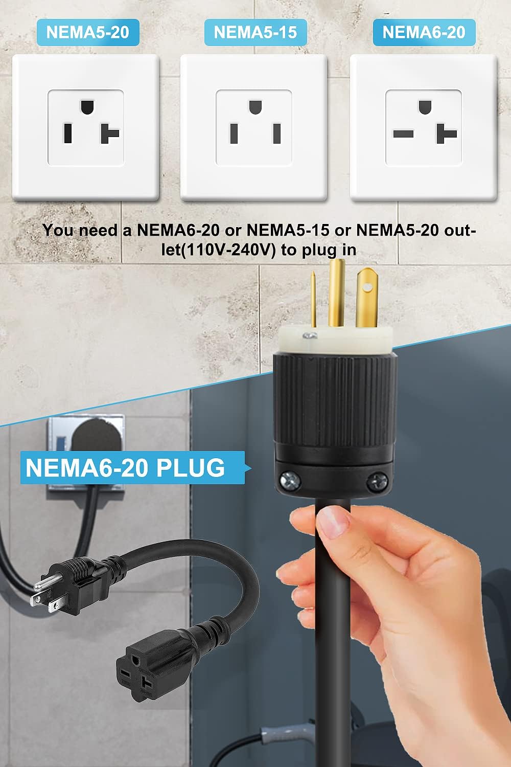 Portable EV Charger with Adapter C6041