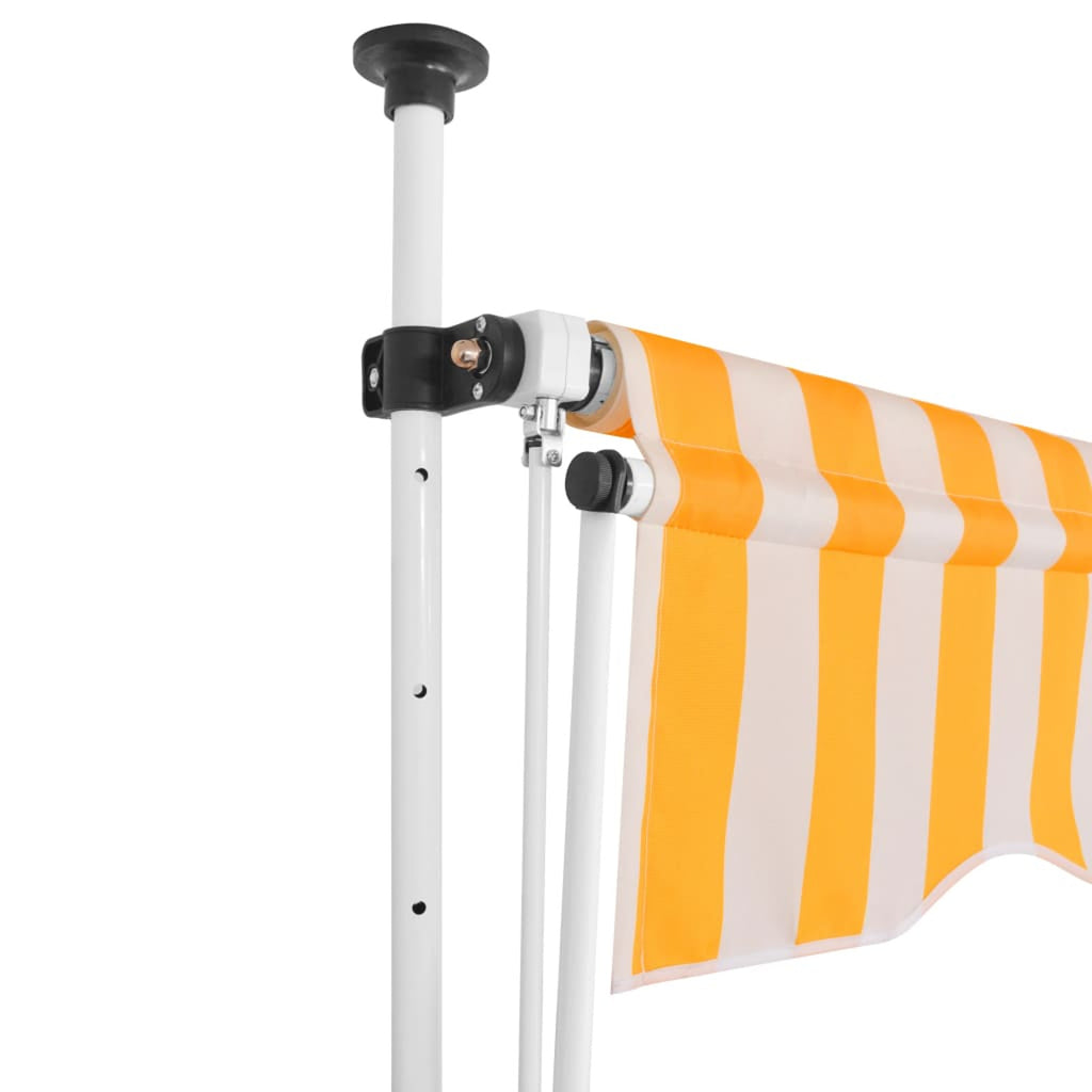 Manual Retractable Awning 118.1" Orange and White Stripes H515916