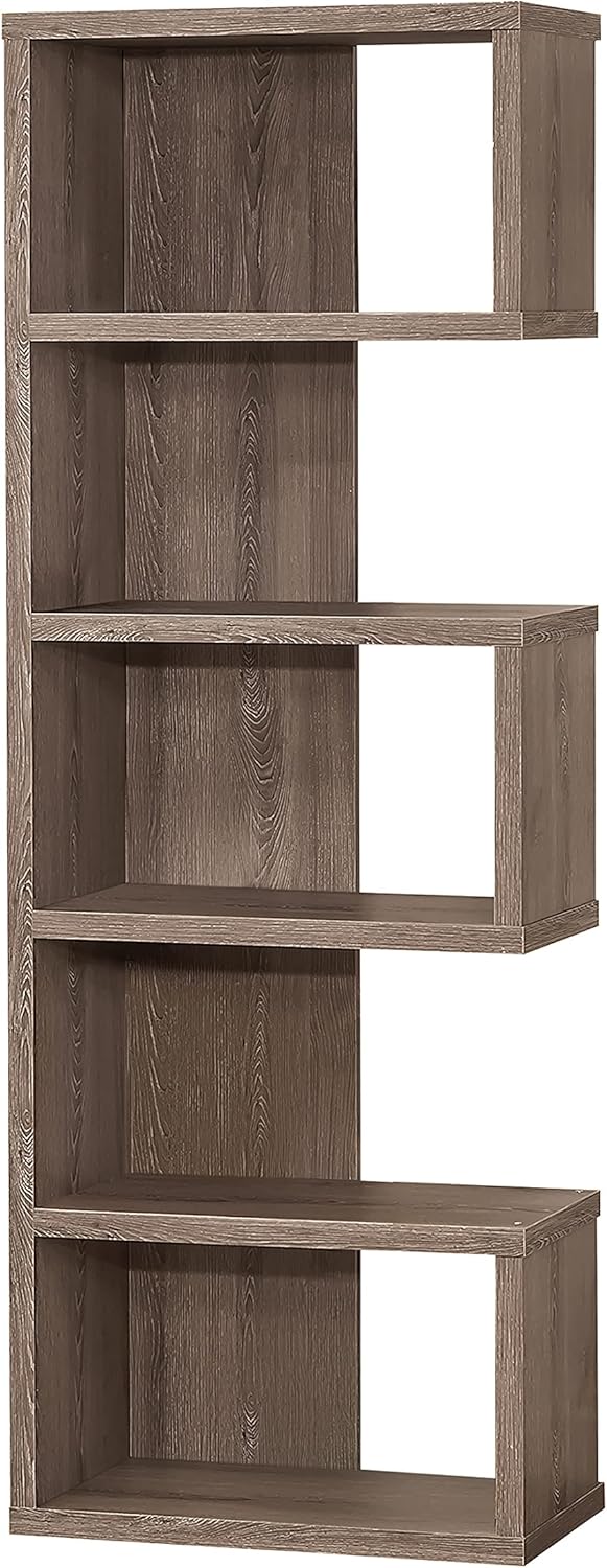 Weathered Grey Semi-Backless Bookcase B6973