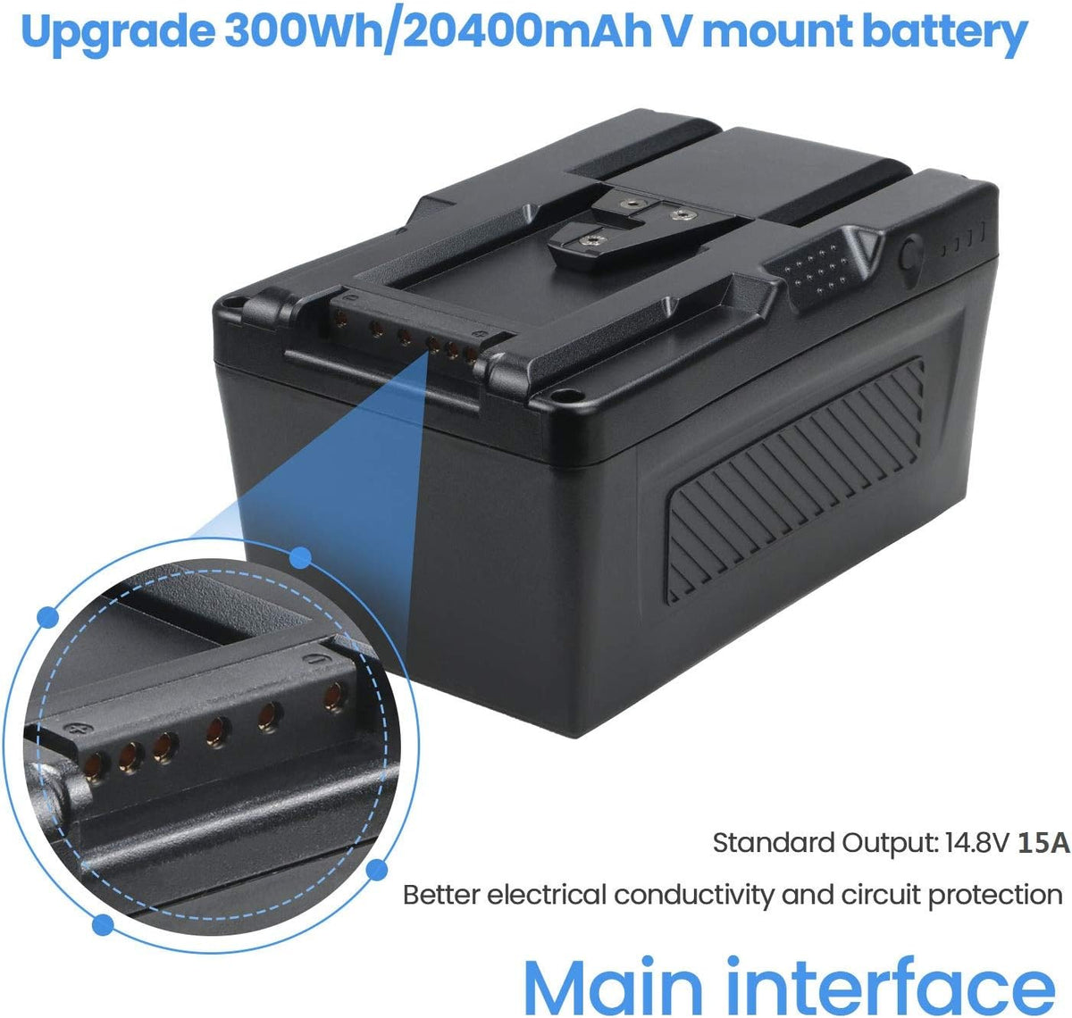 300Wh V Mount Battery with D-Tap Charger and Cable V6063
