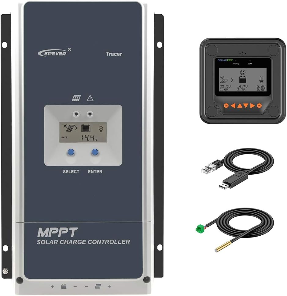 MPPT Solar Charge Controller 80A Negative Ground 200V with Remote Meter Z308862