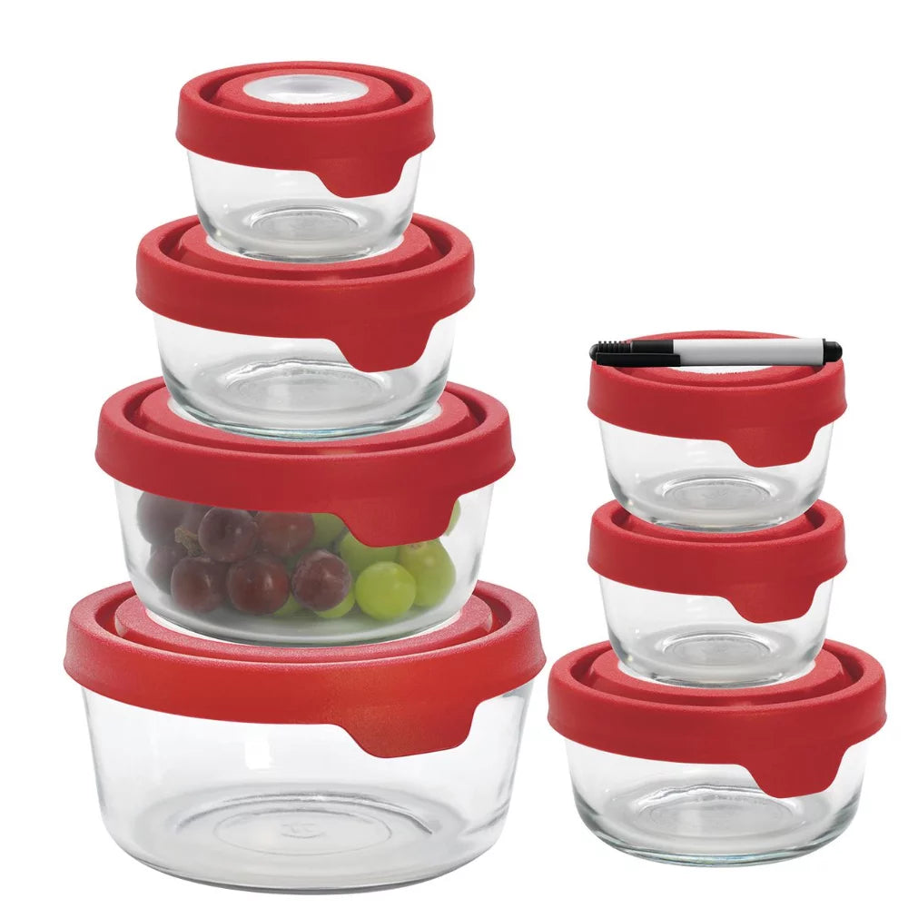 15 Piece Clear Glass Food Storage Containers Z121