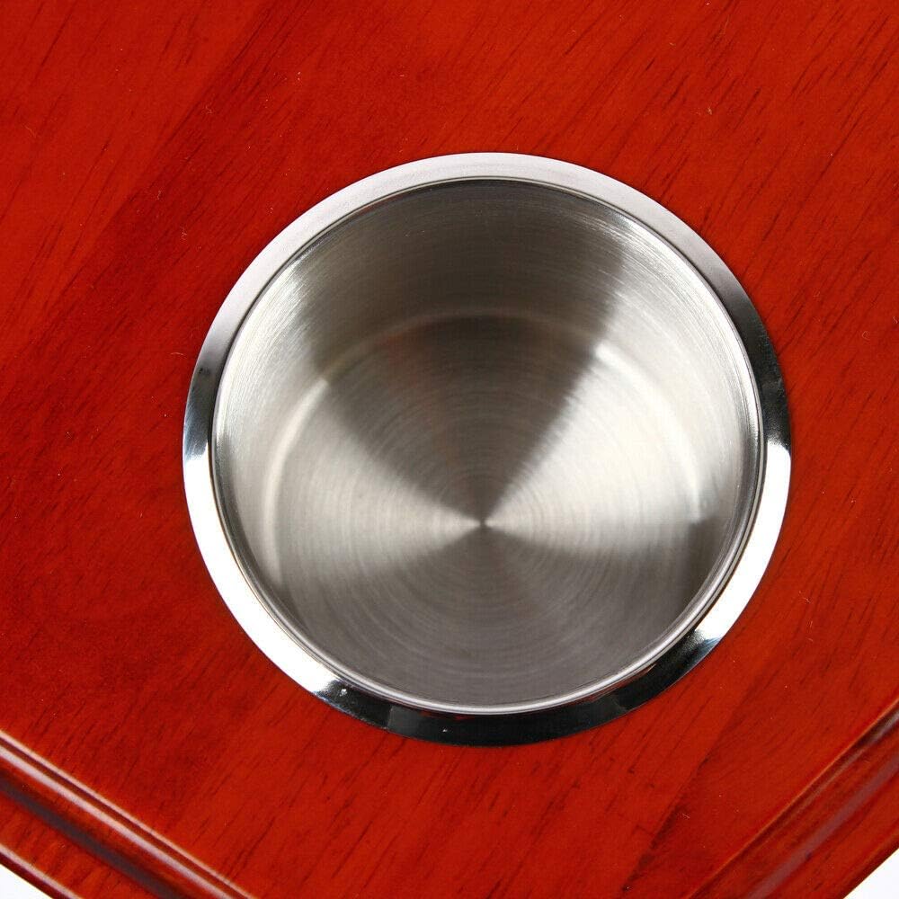 Varnished Oak Boat Table with 4 Cup Holders X565552