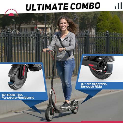 19MPH 17-Mile Range 430W Peak Motor Foldable Electric Scooter with 10" Tires & Dual Braking System J75747