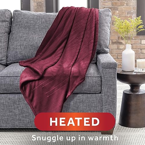 Emerald Electric Heated Throw Blanket, 50" x 60", 4 Heat Settings, Machine Washable W25876