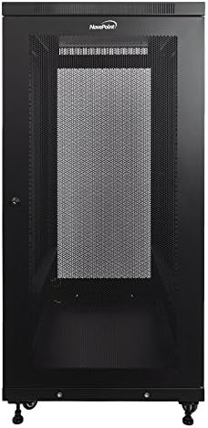 24U Rack Enclosure Server Cabinet, Mid Depth 33 Inch Deep, Black Q49419