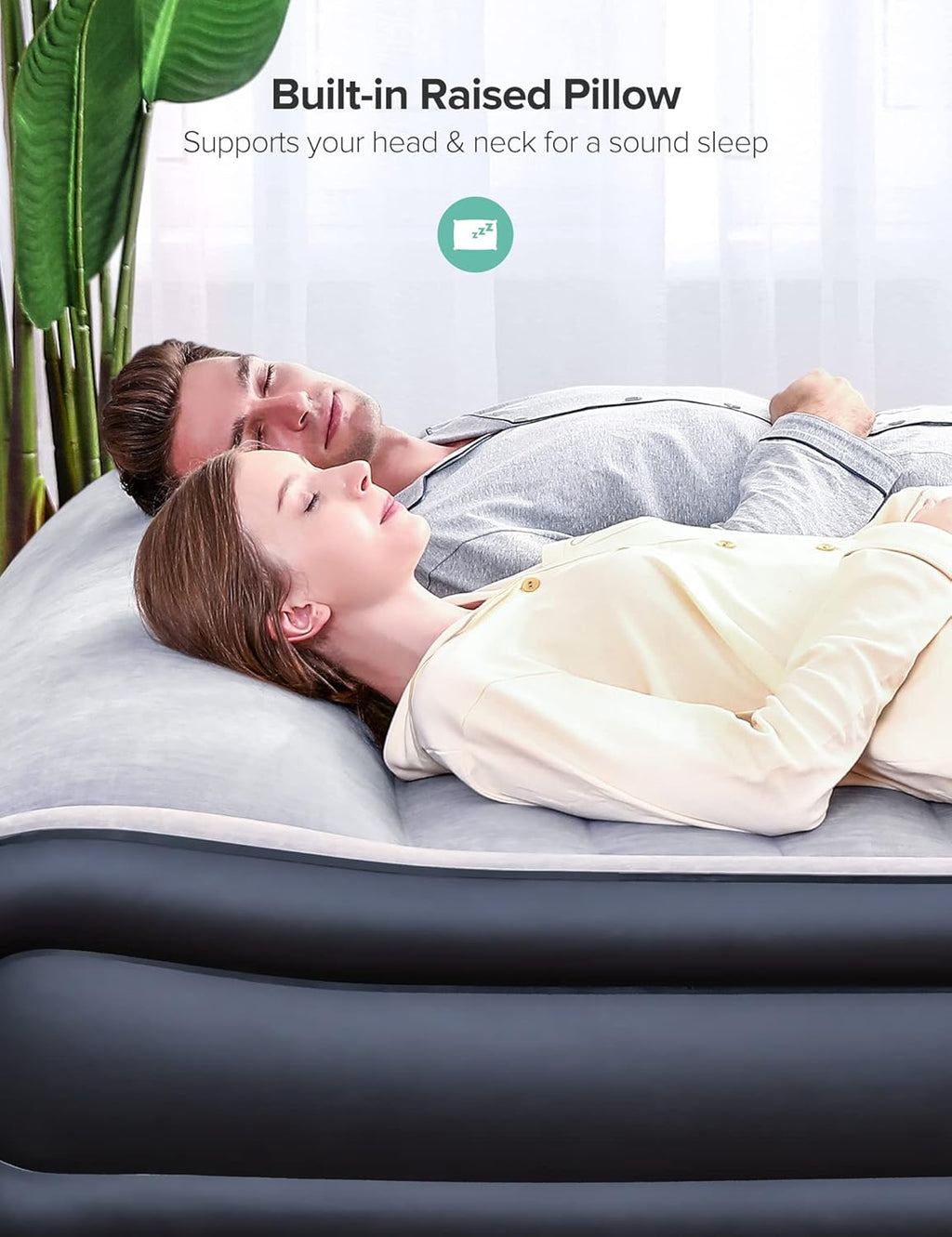Queen Air Mattress with Built in Pump Inflatable Air Bed E32827