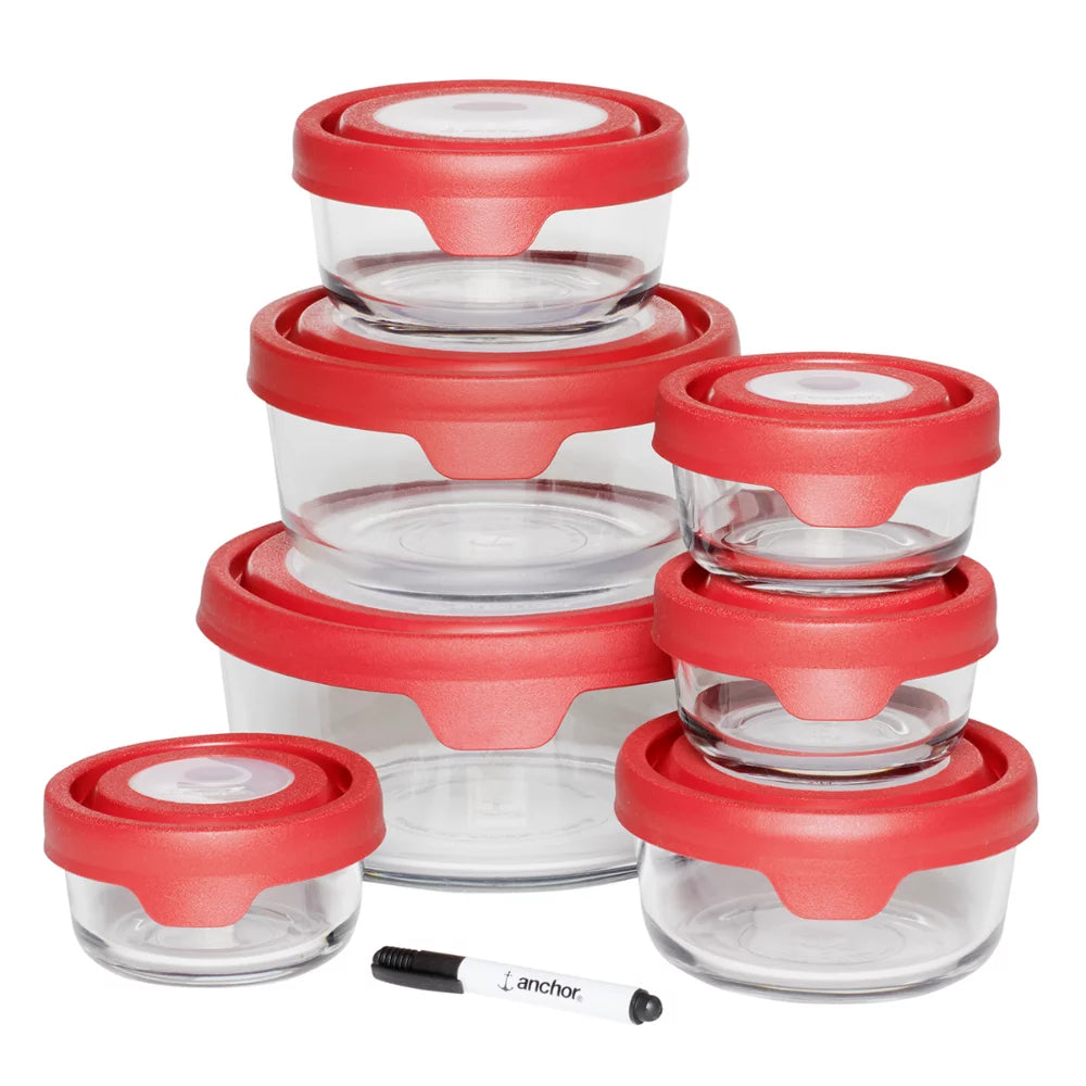 15 Piece Clear Glass Food Storage Containers Z121