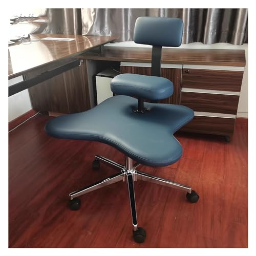 White Ergonomic Cross Legged Office Chair with Wheels Y3578