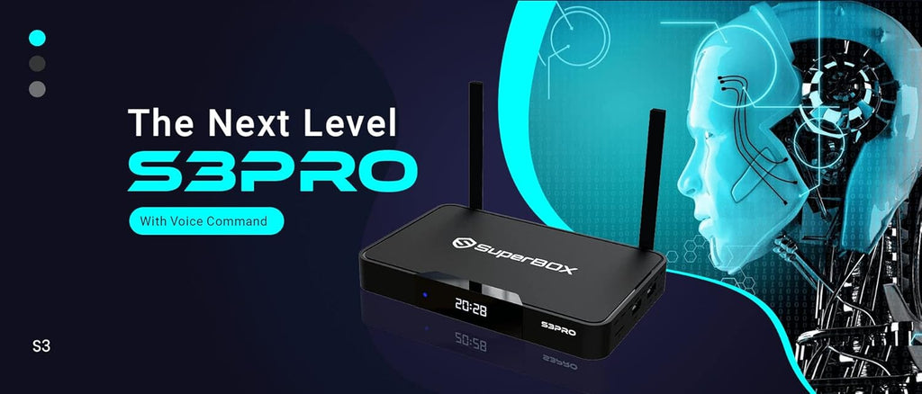 SuperBox S3 Pro with Voice Remote, Backlit Mini Keyboard & 8K HDMI Cable U9568
