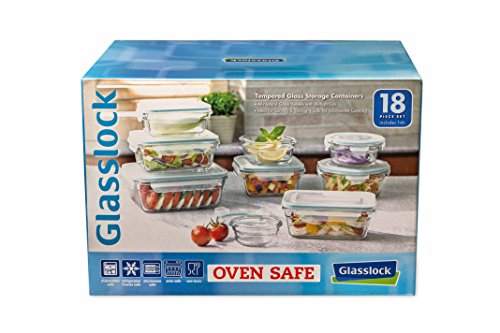 18pc Tempered Glass Storage Container Set Airtight BPA Free P86625