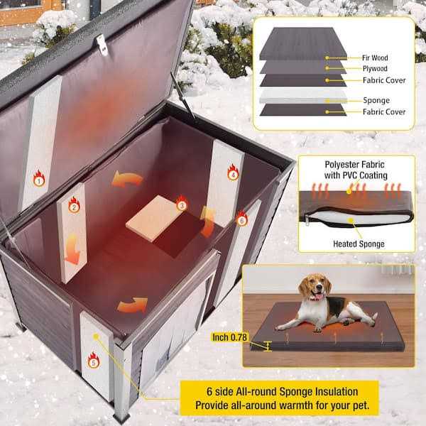 Insulated Outdoor Dog House with Waterproof Roof S256875