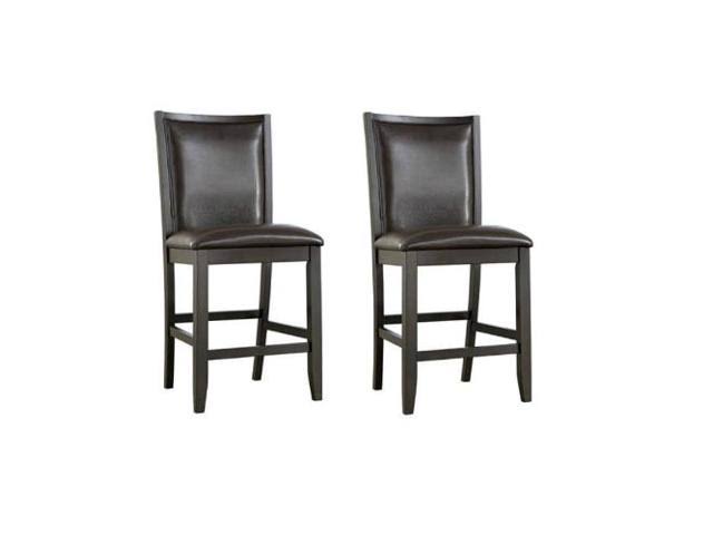 Brown Upholstered Barstool Set of 2 N87405