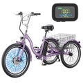 350W 36V 7 Speeds 3 Wheels Electric Tricycle with Large Basket C6341
