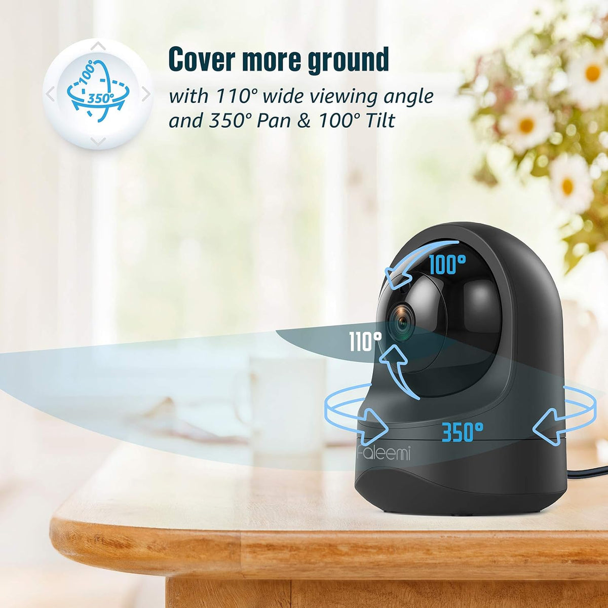 1080P Pan/Tilt/Zoom WiFi Indoor Camera with Night Vision and 2-Way Audio E232