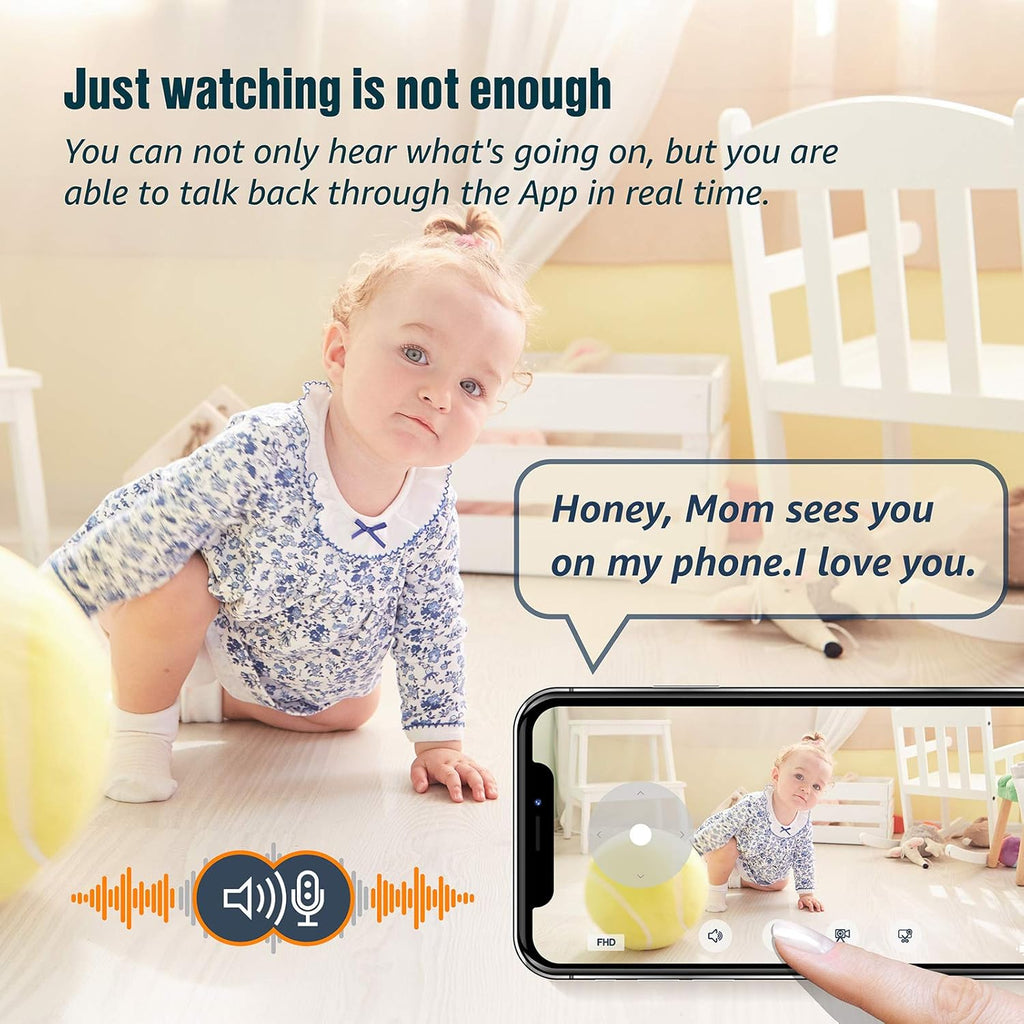 1080P Pan/Tilt/Zoom WiFi Indoor Camera with Night Vision and 2-Way Audio E232