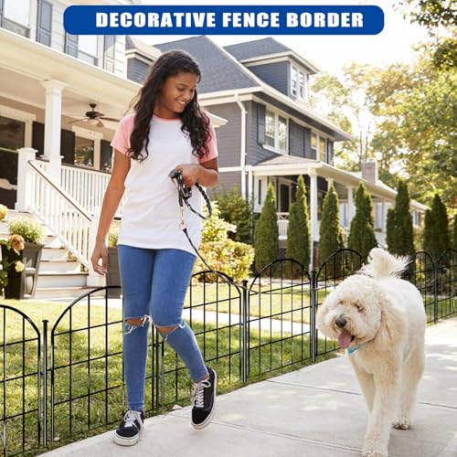 26 Pack 22in X 28ft Arched No Dig Rustproof Metal Garden Fence Y27881