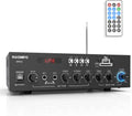 300Watts Bluetooth 5.0 Class AB Stereo Audio Receiver Amplifier 2 Channel Power Amp Pack of 2 G526
