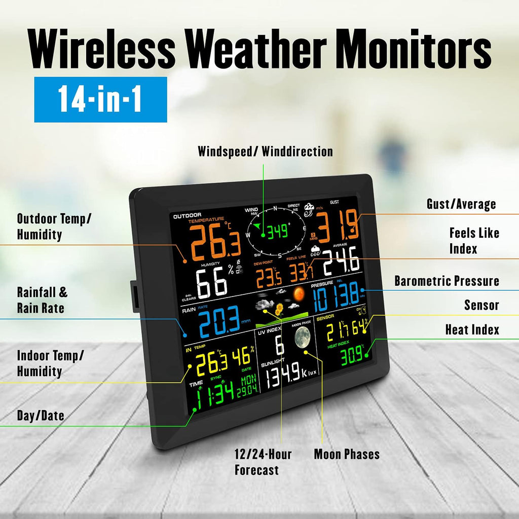 Black WiFi Weather Station with Outdoor Sensor M89597