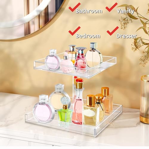 Perfume Organizer Display Tray Acrylic Large Vanity Trays Makeup Storage Holder S44140