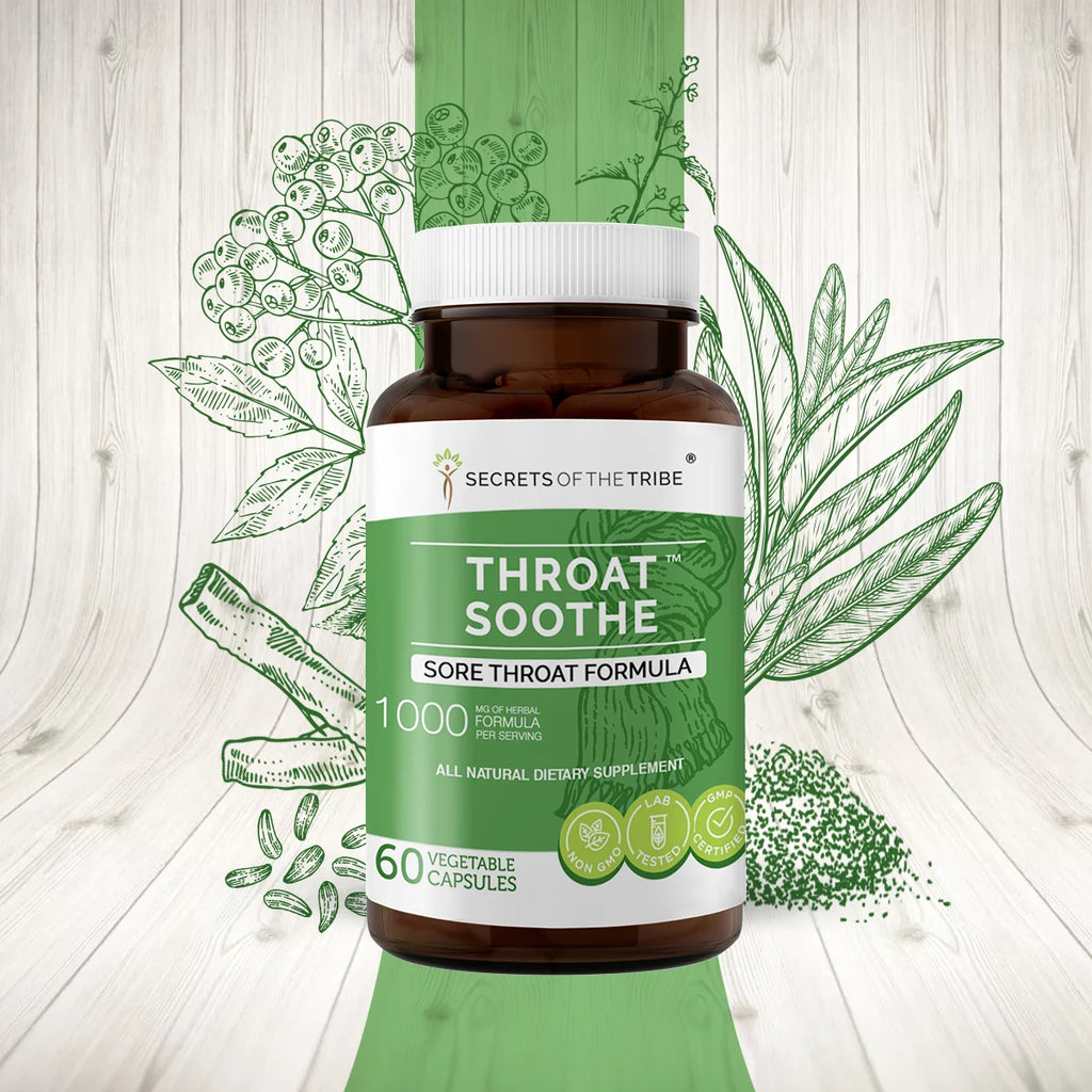 60 Capsules 500 mg Licorice Slippery Elm Marshmallow Sage Echinacea Elder Berry F994911