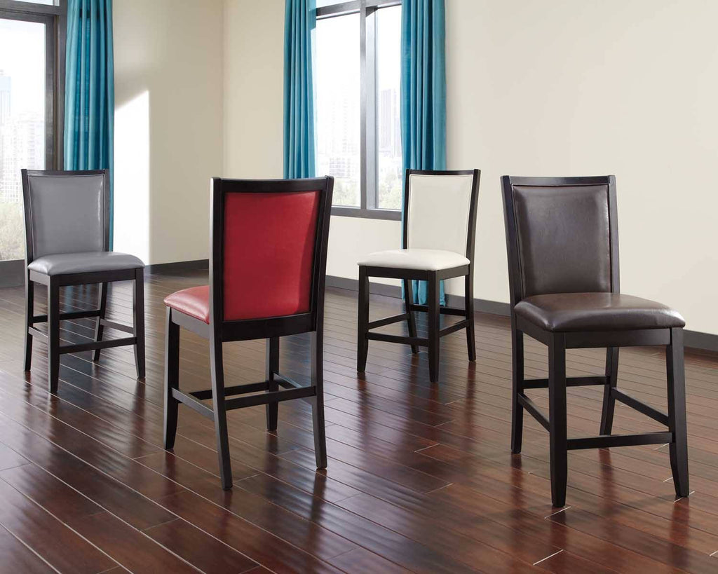 Brown Upholstered Barstool Set of 2 N87405