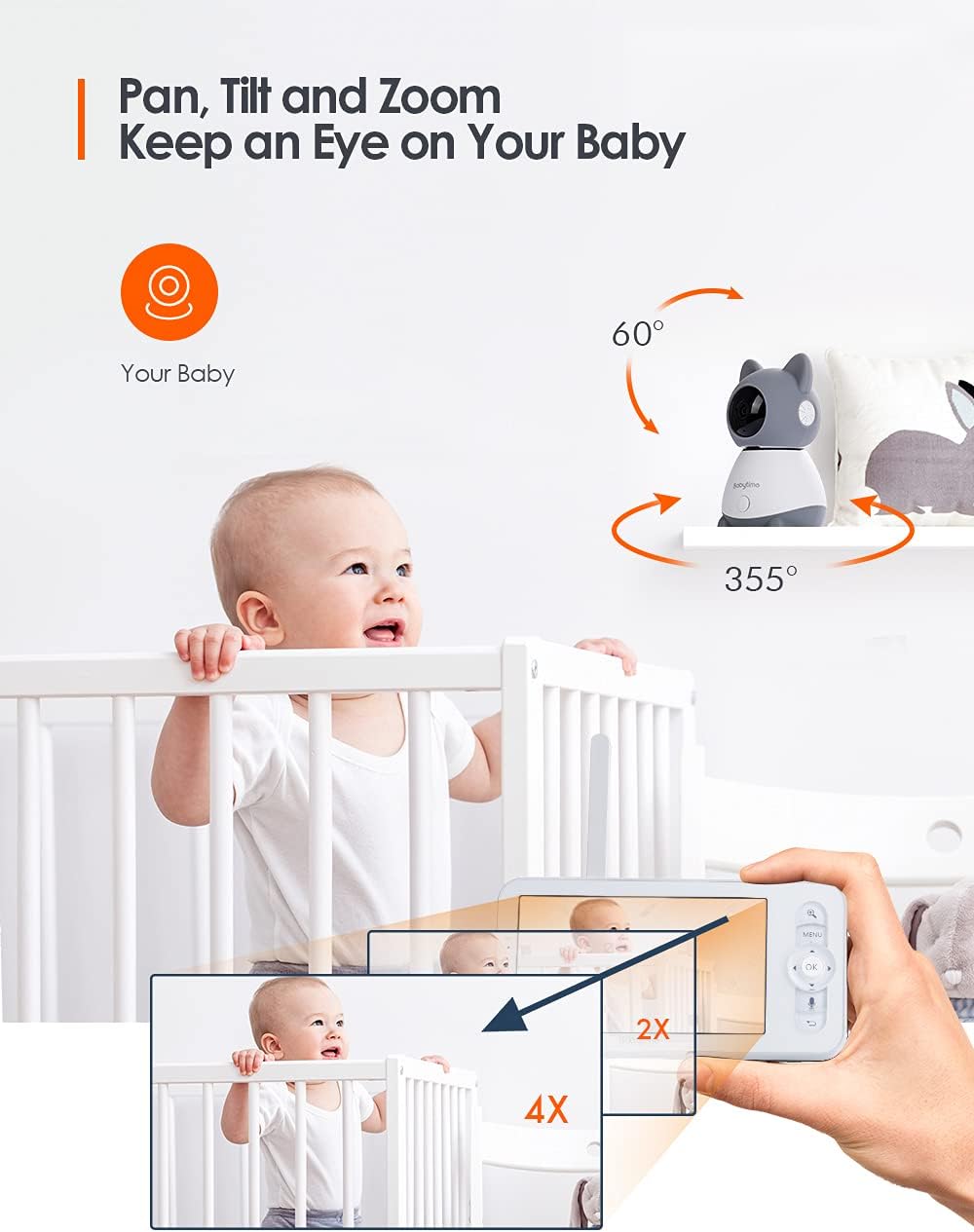 Video Baby Monitor with 1080P Camera, Night Vision, Two-Way Audio U817
