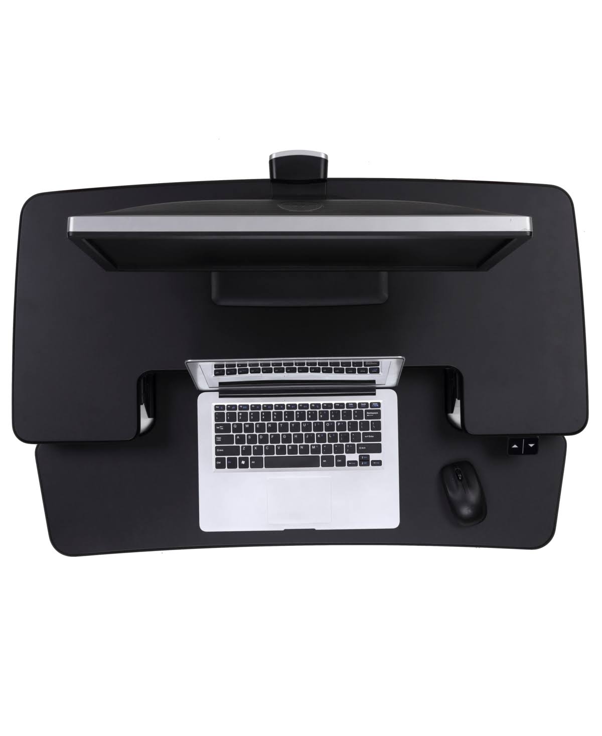 Black electric standing desk converter S352
