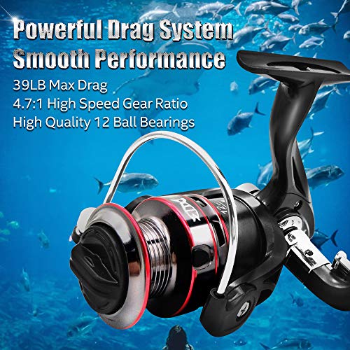 Ultralight Spinning Reel, 5.2:1 Gear Ratio, 12 Ball Bearings, Carbon Fiber Drag I7659
