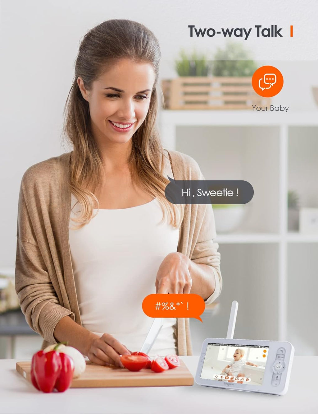 Video Baby Monitor with 1080P Camera, Night Vision, Two-Way Audio U817