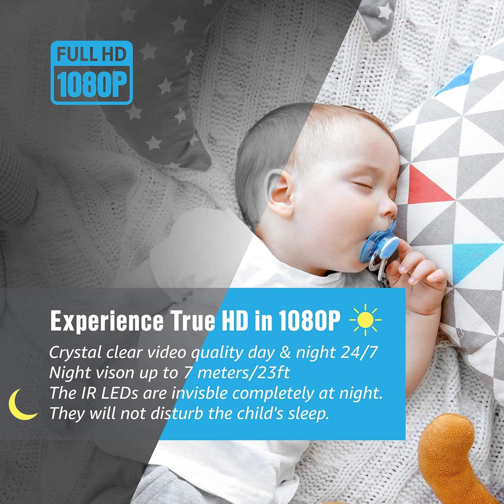 1080P Pan/Tilt/Zoom WiFi Indoor Camera with Night Vision and 2-Way Audio E232