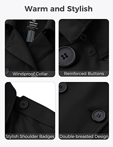 Women's Plus Size Double-Breasted Waterproof Trench Coat with Detachable Hood Q2418