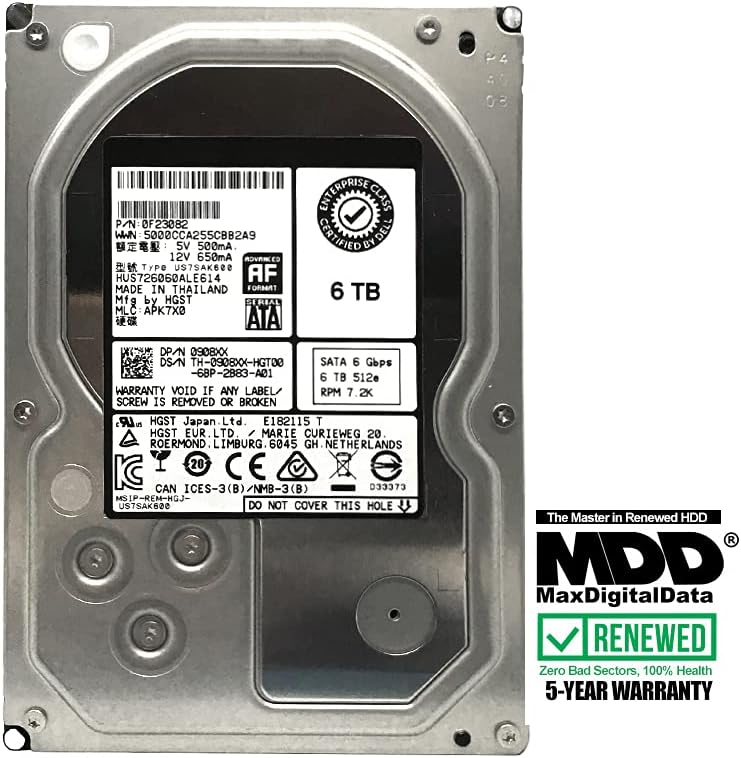 6TB 7200RPM 128MB Cache SATA 6Gb/s 3.5-inch Enterprise Hard Drive Pack of 2 E63874